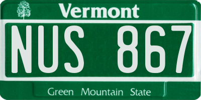 VT license plate NUS867