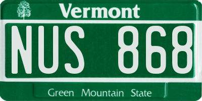 VT license plate NUS868