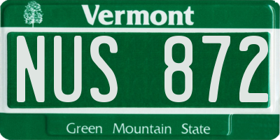 VT license plate NUS872