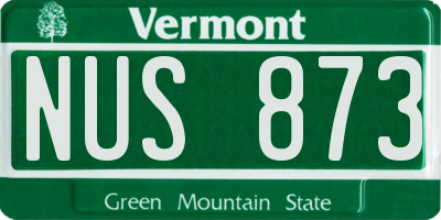 VT license plate NUS873