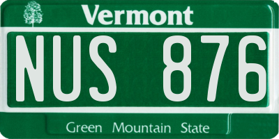 VT license plate NUS876