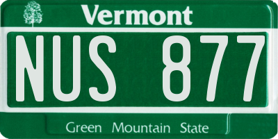 VT license plate NUS877