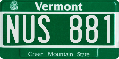 VT license plate NUS881