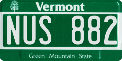 VT license plate NUS882
