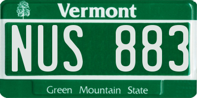 VT license plate NUS883