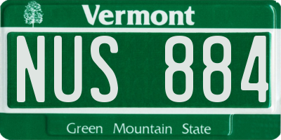VT license plate NUS884