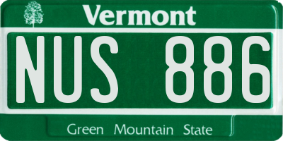 VT license plate NUS886