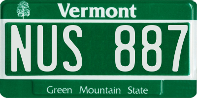 VT license plate NUS887