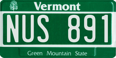 VT license plate NUS891