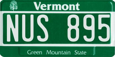 VT license plate NUS895