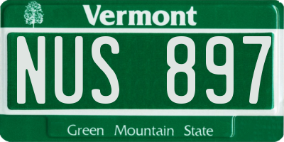 VT license plate NUS897