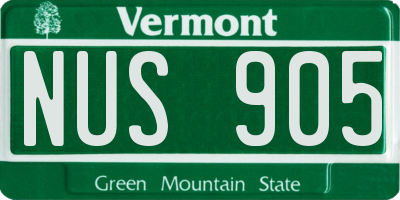 VT license plate NUS905