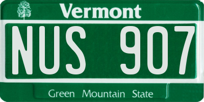 VT license plate NUS907