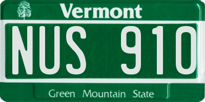 VT license plate NUS910