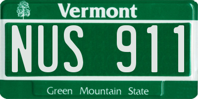 VT license plate NUS911