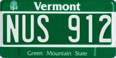 VT license plate NUS912