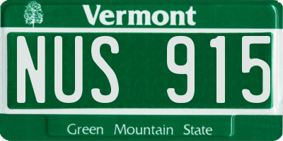 VT license plate NUS915