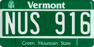 VT license plate NUS916