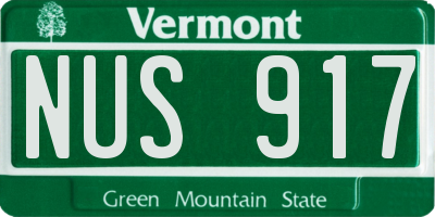 VT license plate NUS917