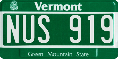 VT license plate NUS919