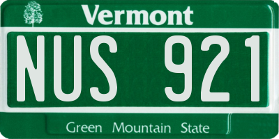 VT license plate NUS921