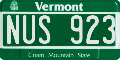 VT license plate NUS923