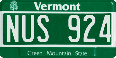 VT license plate NUS924