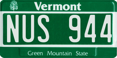 VT license plate NUS944