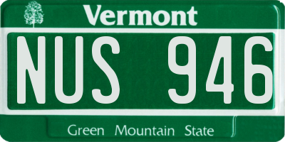 VT license plate NUS946