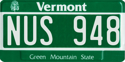 VT license plate NUS948