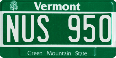 VT license plate NUS950