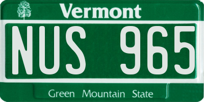 VT license plate NUS965