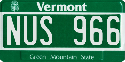 VT license plate NUS966