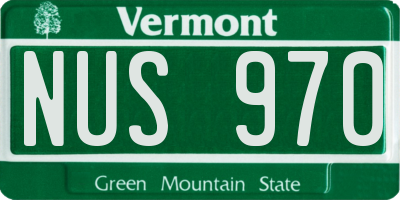 VT license plate NUS970