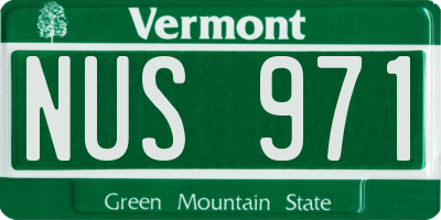 VT license plate NUS971
