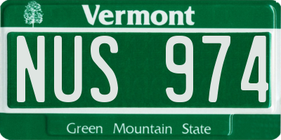 VT license plate NUS974