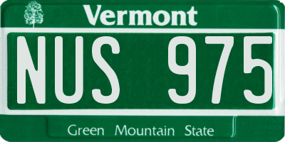 VT license plate NUS975