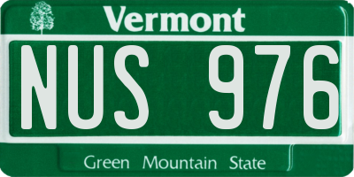 VT license plate NUS976