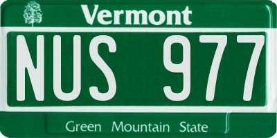 VT license plate NUS977