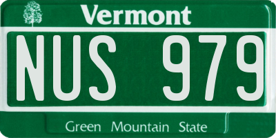 VT license plate NUS979