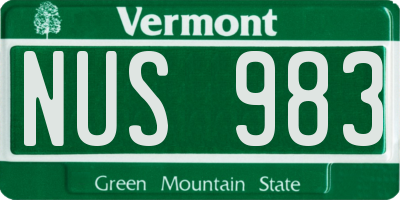 VT license plate NUS983