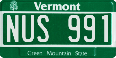 VT license plate NUS991
