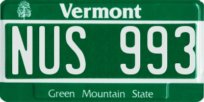 VT license plate NUS993