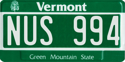 VT license plate NUS994