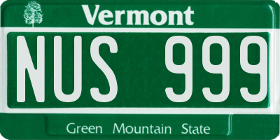 VT license plate NUS999