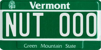 VT license plate NUT000