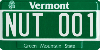 VT license plate NUT001