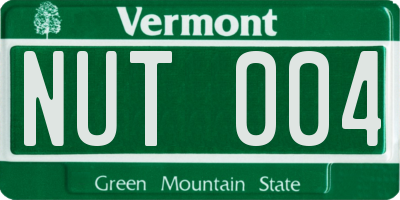 VT license plate NUT004