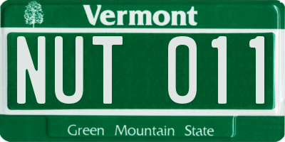 VT license plate NUT011