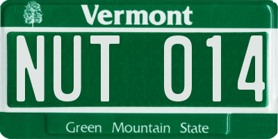 VT license plate NUT014